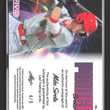 2024 Leaf Vivid Power Brokers Mike Sirota #PB-MS2 Prism 4/9 Auto