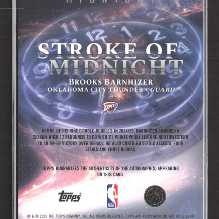 2025 Topps Midnight Stroke of Midnight Brooks Barnhizer #SMR-BB 46/75 Auto