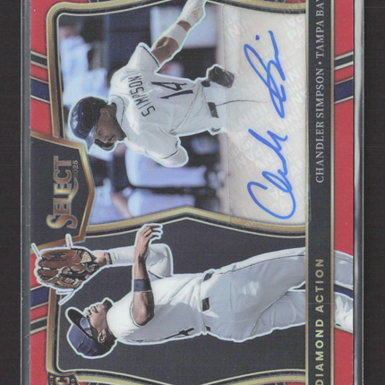 2025 Panini Select Prizm Diamond Action Chandler Simpson #DAS-CS Red RC /99 Auto