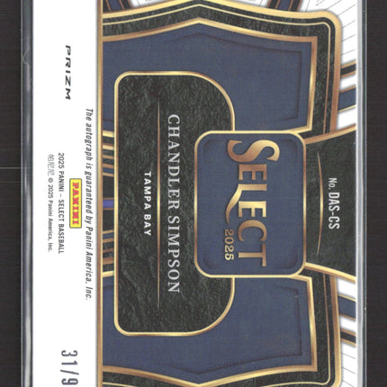 2025 Panini Select Prizm Diamond Action Chandler Simpson #DAS-CS Red RC /99 Auto