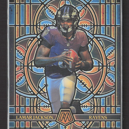 2025 Panini Mosaic Prizm Stained Glass Lamar Jackson #1