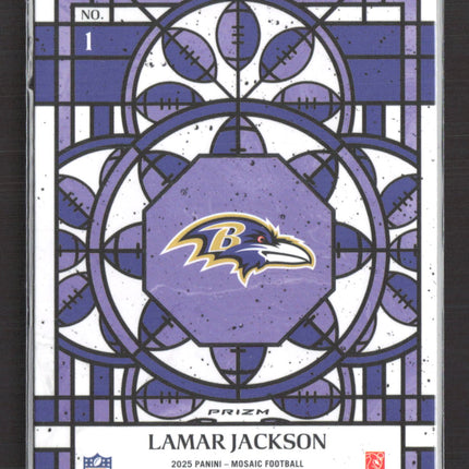 2025 Panini Mosaic Prizm Stained Glass Lamar Jackson #1