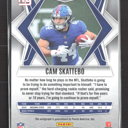2025 Panini Phoenix Football Cam Skattebo #168 RC Auto Silver