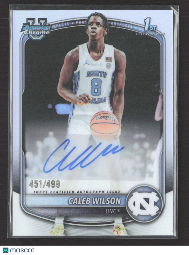 2025 Bowman Chrome University Caleb Wilson #CPA-CL Refractor 451/499 Auto
