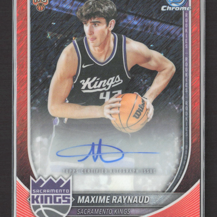 2025 Topps Bowman Chrome Maxime Raynaud #BCA-MR Orange Shimmer RC 13/25 Auto