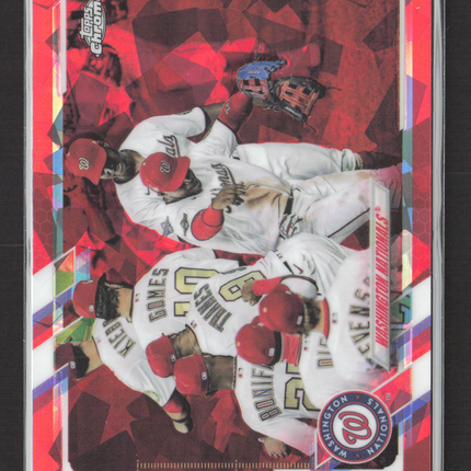 2021 Topps Chrome Sapphire Edition Washington Nationals #58 Red /5