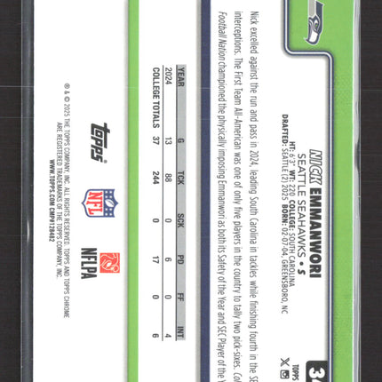 2025 Topps Chrome Nick Emmanwori #348 RC LightBoard
