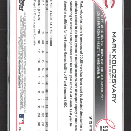 2022 Topps Chrome Sapphire Superfractor Mark Kolozsvary #536 1/1 RC