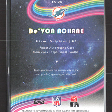 2025 Topps Finest De'Von Achane #FA-DA Auto