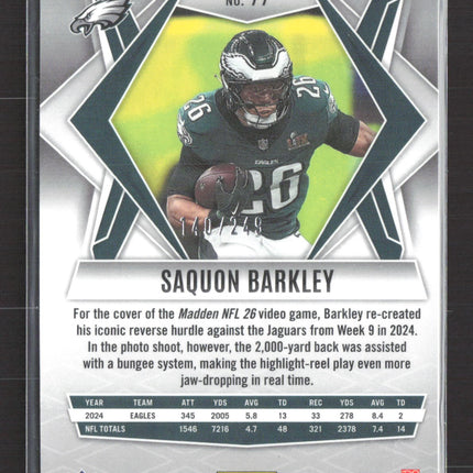 2025 Panini Phoenix Football Saquon Barkley #77 Purple 140/249