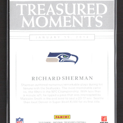 2020 Panini National Treasures Treasured Moments Richard Sherman #38 /75