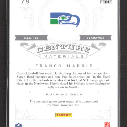 2013 National Treasures Century Franco Harris #79 Prime Patch 24/35 Seahawks