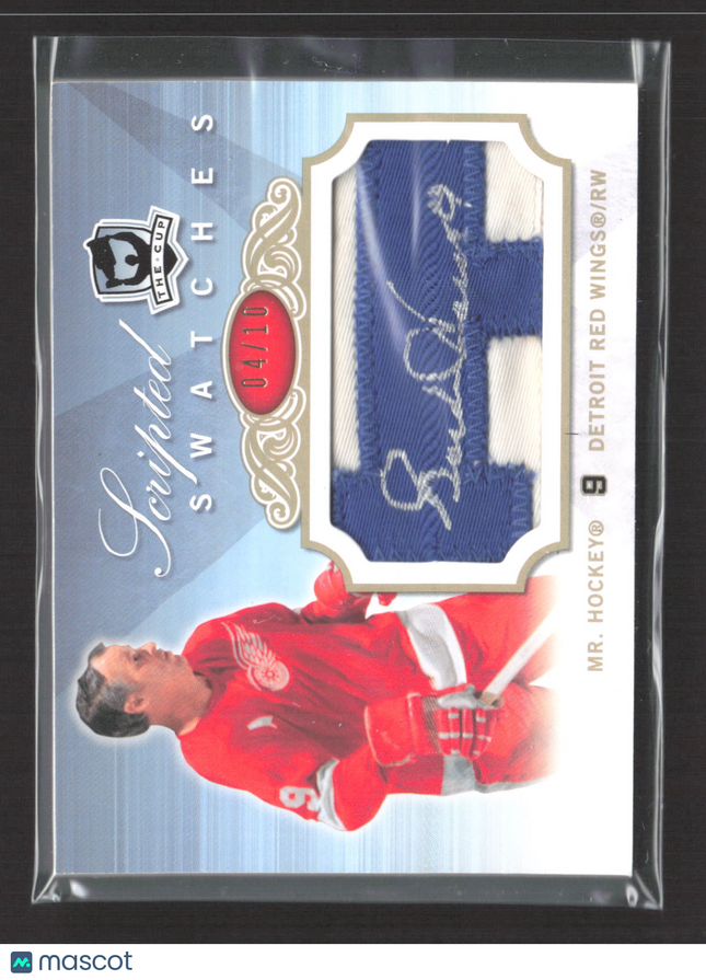 2007 UD The Cup Scripted Swatches Gordie Howe #SS-GH 04/10 Letter Patch Auto