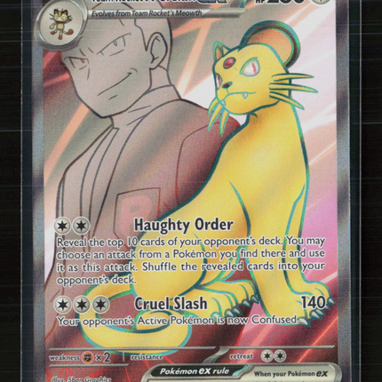 Pokemon 2025 Destined Rivals Team Rocket's Persian EX SAR #219/182