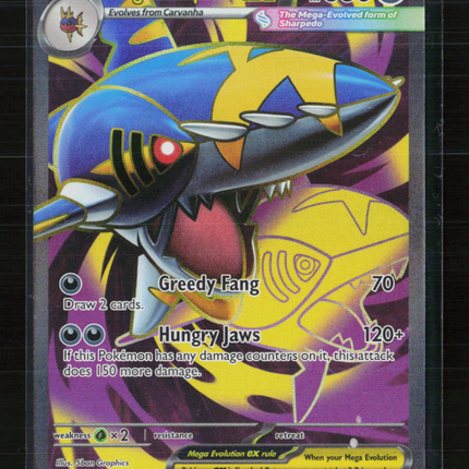 Pokemon 2025 Mega Evolution – Phantasmal Flames Mega Sharpedo EX SAR #113/94