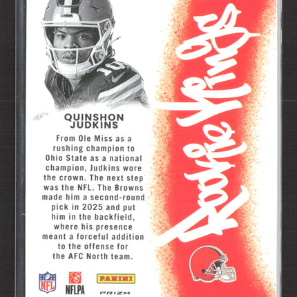 2025 Panini Donruss Optic Rookie Kings Quinshon Judkins #13 RC