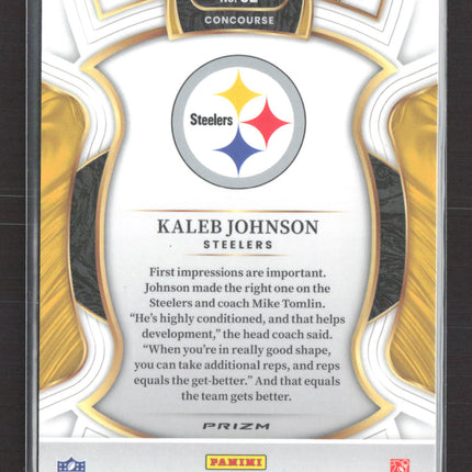 2026 Panini Select Prizm Concourse Kaleb Johnson #52 Zebra RC