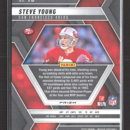 2025 Panini Mosaic Prizm Steve Young #10 Honeycomb