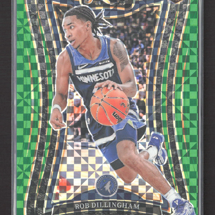 2024 Panini Select Prizm Mezzanine Rob Dillingham #392 Green Checkerboard RC 5/5