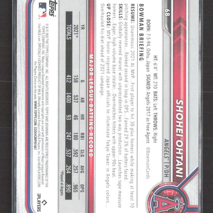 2022 Bowman Shohei Ohtani #68 Sky Blue /499