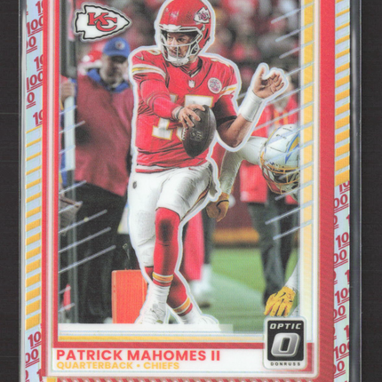 2025 Panini Donruss Optic Prizm Patrick Mahomes II #40 100 emoji