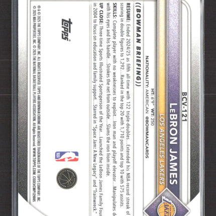 2025 Topps Bowman Chrome LeBron James #BCV-121 Blue Shimmer 081/150