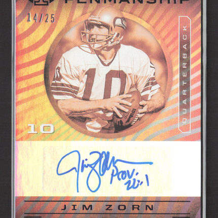 2020 Panini Illusions Pioneer Penmanship Jim Zorn #PP28 14/25 Auto