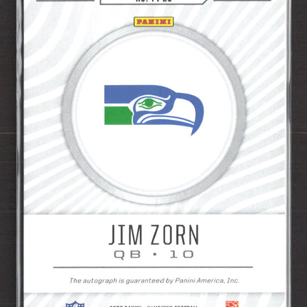 2020 Panini Illusions Pioneer Penmanship Jim Zorn #PP28 14/25 Auto