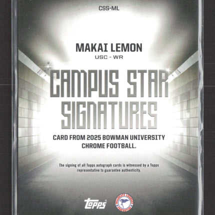 2025 Bowman University Chrome Campus Star Signatures Makai Lemon #CSS-ML Auto