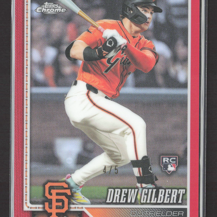 2026 Topps Chrome Drew Gilbert #126 Red Refractor 4/5 RC
