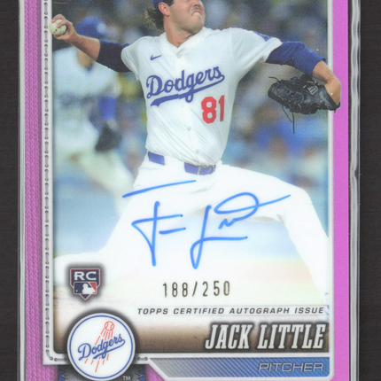 2026 Topps Chrome Jack Little #RA-JLI Pink RC 188/250 Auto