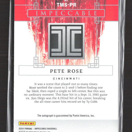 2024 Panini Impeccable Timeless Moments Pete Rose #TMS-PR 28/35 Auto