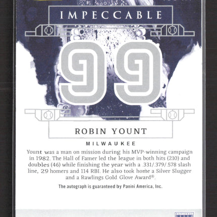 2024 Panini Impeccable Baseball Robin Yount #ICS-RY 59/99 Auto