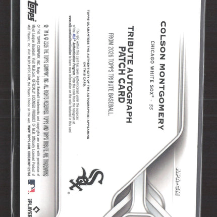 2026 Topps Tribute Colson Montgomery #APA-CM Patch RC 17/35 Auto