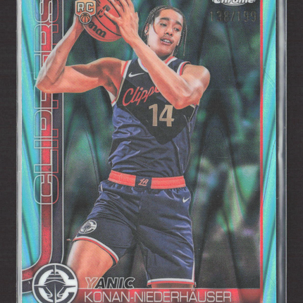 2026 Topps Chrome Yanic Konan-Niederhauser #180 Aqua RayWave RC 138/199
