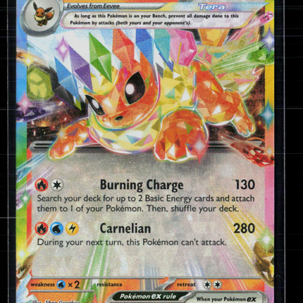 Pokemon 2025 Scarlet & Violet Prismatic Evolutions Flareon EX RR #14/131