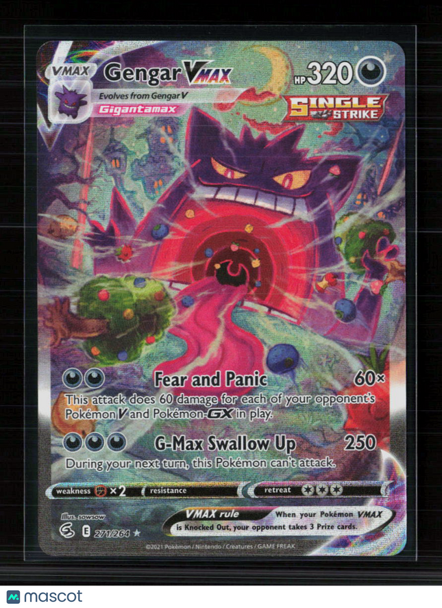 Pokemon 2021 Fusion Strike Gengar VMAX SR #271/264