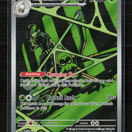 Pokemon 2025 Destined Rivals Team Rocket's Spidops #187/182