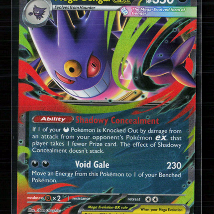 Pokemon 2025 Mega Evolution – Phantasmal Flames Mega Gengar EX RR #56/94