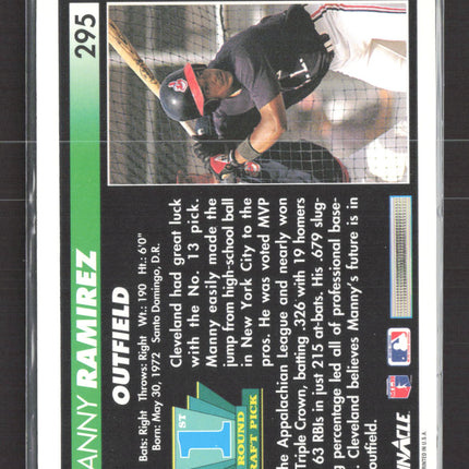 1992 Pinnacle Manny Ramirez #295