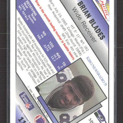 1991 Pacific Oroweat Brian Blades #11