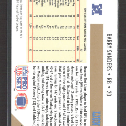 1991 Pro Set Barry Sanders #10