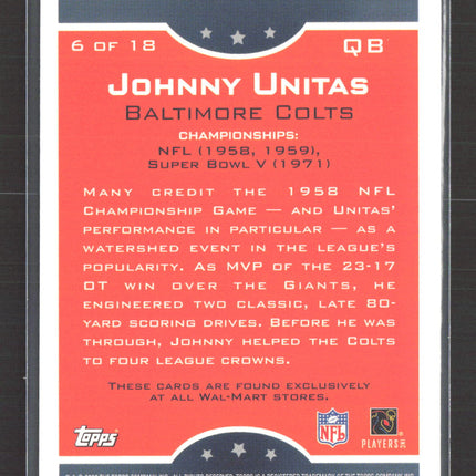 2006 Topps True Champions Johnny Unitas #6