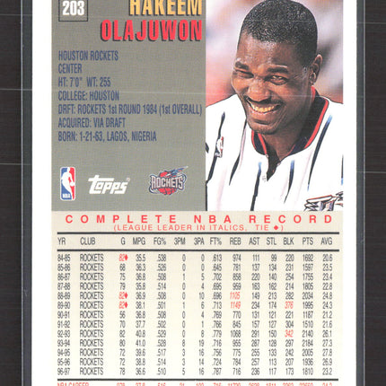 1997 Topps Hakeem Olajuwon #203