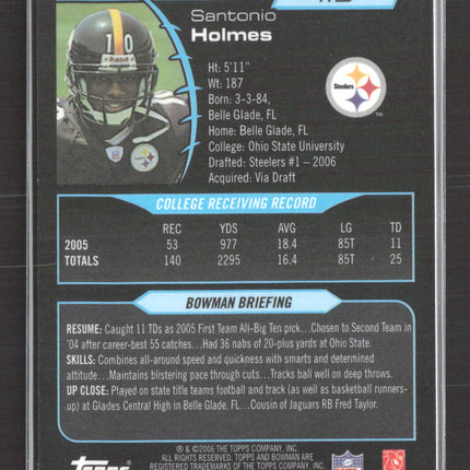2006 Bowman Gold Santonio Holmes #115