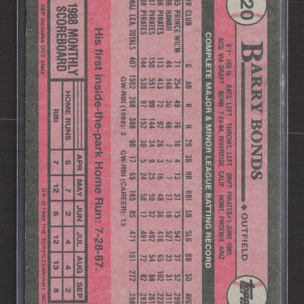 1989 Topps Barry Bonds #620