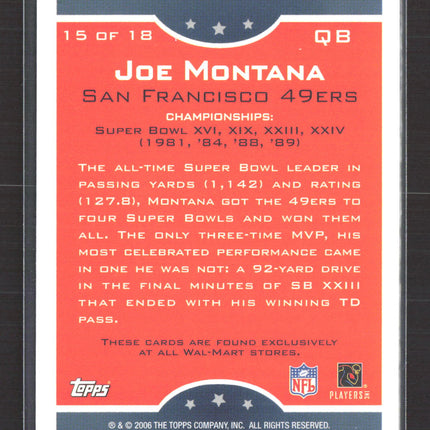 2006 Topps True Champions Joe Montana #15 of 18