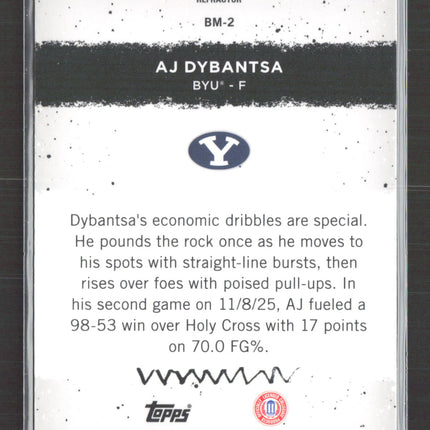 2026 Topps Bowman's Best University Masterpieces AJ Dybantsa #BM-2 Refractor