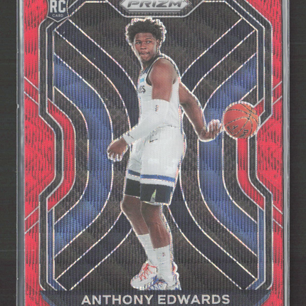2020 Panini Prizm Anthony Edwards #258 Ruby Wave RC