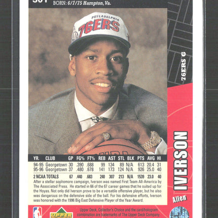 1996 Upper Deck Collector's Choice Allen Iverson #301